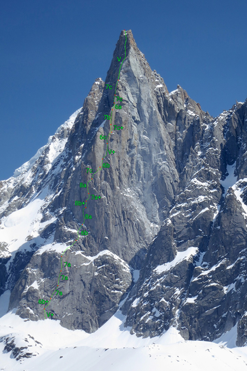 Léo Billon and Enzo Oddo free Voie Lafaille on Les Dru | Climber